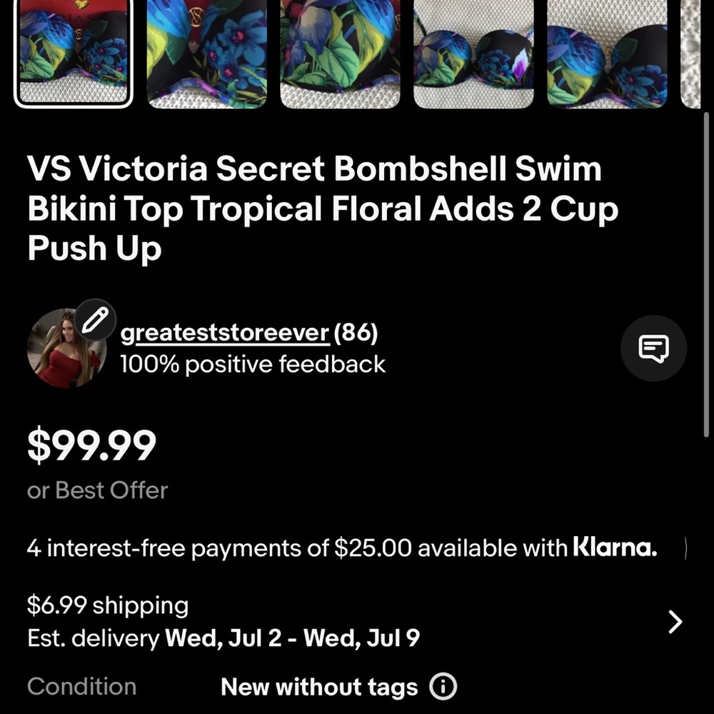 PINK Victoria's Secret Floral Bikini - Blue and Green